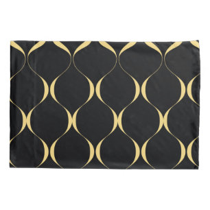 Goud, eenvoudig, modern, luxe golvend grafisch kussensloop