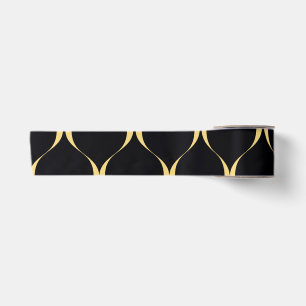 Goud, eenvoudig, modern, luxe golvend grafisch satijnen lint