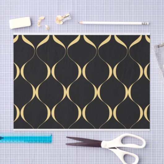 Goud, eenvoudig, modern, luxe golvend grafisch tissuepapier (Craft)