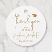 Goud Eenvoudig Modern Script Afstuderen dank u Bedankjes Labels (Voorkant)