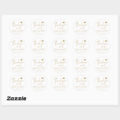 Goud Eenvoudig Modern Script Afstuderen dank u Ronde Sticker (Vel)