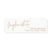 Goud Eenvoudig Modern Script Afstuderen Retouradre Etiket (Voorkant)