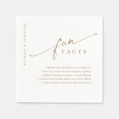 Goud Eenvoudig Modern Script Leuke Feiten Bruiloft Servet (Voorkant)