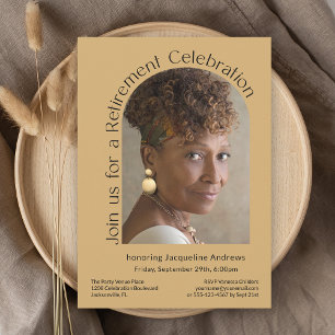 Goud Eenvoudige Foto Arch Pensioen Partij Kaart