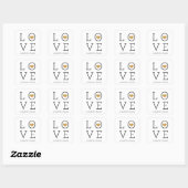 Goud Eenvoudige liefde Vierkante Sticker (Vel)