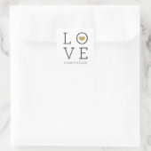 Goud Eenvoudige liefde Vierkante Sticker (Tas)