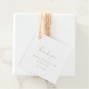 Goud Eenvoudige Minimalistische Bruiloft Favor Lab Bedankjes Labels