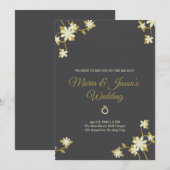 goud eenvoudige schattige Bloemen Kaart (Voorkant / Achterkant)