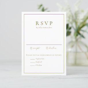 Goud Eenvoudige Typografie Formele Bruiloft RSVP Kaartje