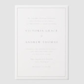 Goud Eenvoudige Typografie Formele Bruiloft Vellum Uitnodigingen (Voorkant)