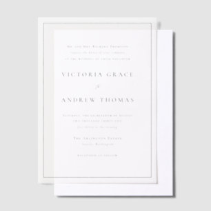 Goud Eenvoudige Typografie Formele Bruiloft Vellum Uitnodigingen