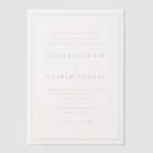 Goud Eenvoudige Typografie Formele Bruiloft Vellum Uitnodigingen (Voorkant)