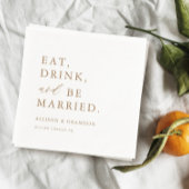 Goud Eet Drink en Wees Getrouwd Trouw Bar Servette Servet