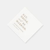Goud Eet Drink en Wees Getrouwd Trouw Bar Servette Servet (Hoek)