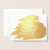 Goud Eet, Drink en Wees Vrolijk Vakantie Feest Uit Folie Kaarten (Voorkant met envelop)