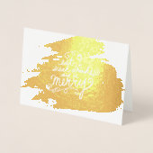 Goud Eet, Drink en Wees Vrolijk Vakantie Feest Uit Folie Kaarten (Voorkant)