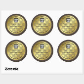 Goud Effect Aangepaste Logo Product Verpakkingslab Ronde Sticker (Vel)