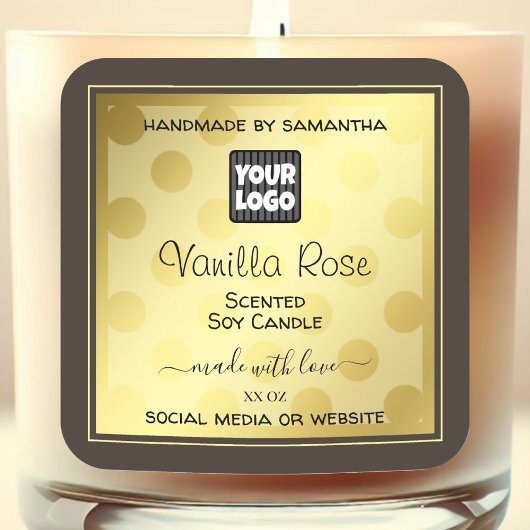 Goud Effect Aangepaste Logo Product Verpakkingslab Vierkante Sticker