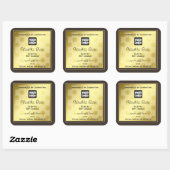 Goud Effect Aangepaste Logo Product Verpakkingslab Vierkante Sticker (Vel)