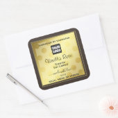 Goud Effect Aangepaste Logo Product Verpakkingslab Vierkante Sticker (Envelop)