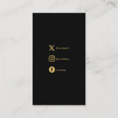 Goud effect dank u sociale links insert kaart (Achterkant)