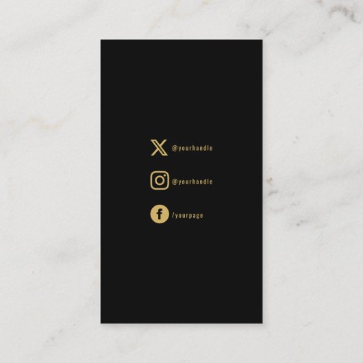 Goud effect dank u sociale links insert kaart (Achterkant)