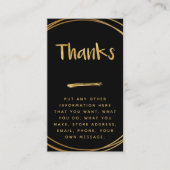 Goud effect dank u sociale links insert kaart (Voorkant)