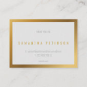 Goud effect, dik gouden rand, vetgedrukte tekst visitekaartje (Achterkant)