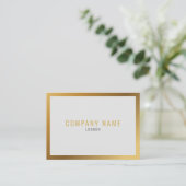 Goud effect, dik gouden rand, vetgedrukte tekst visitekaartje (Staand voorkant)