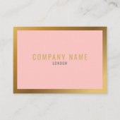 Goud effect, dikke gouden grens, roze achtergrond visitekaartje (Voorkant)