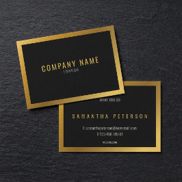 Goud effect, dikke gouden rand zwarte achtergrond visitekaartje