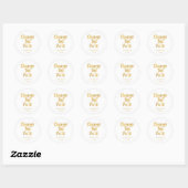 Goud effect en zwart "Verander de Datum" Ronde Sticker (Vel)