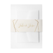 Goud effect geometrisch, naam uitnodigingsband uitnodigingen wikkel (Voorkant Voorbeeld)