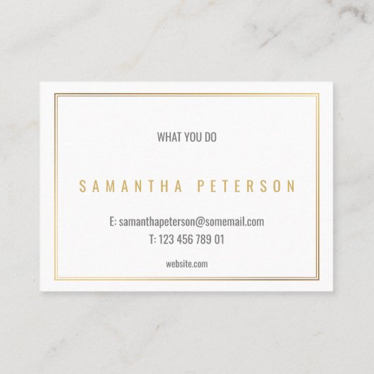 Goud effect, goudgrens visitekaartje (Achterkant)