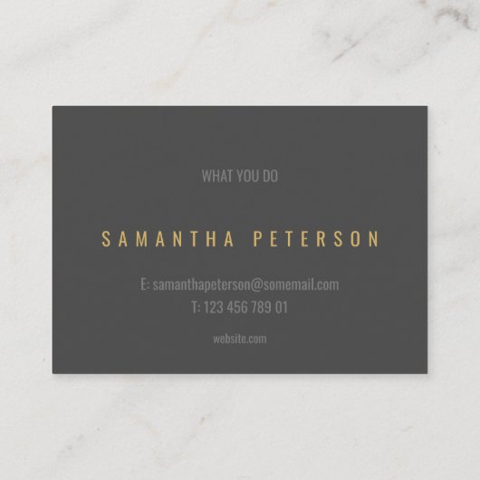 Goud effect, goudringen, grijze vetgedrukte achter visitekaartje (Achterkant)