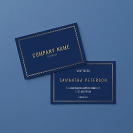 Goud effect grens, blauwe achtergrondberoeps visitekaartje