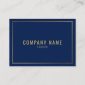 Goud effect grens, blauwe professionele visitekaartje (Voorkant)