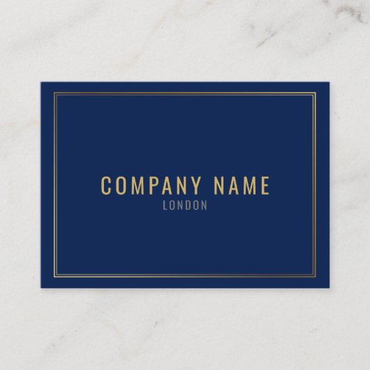 Goud effect grens, blauwe professionele visitekaartje (Voorkant)