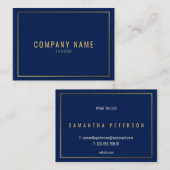 Goud effect grens, blauwe professionele visitekaartje (Voorkant / Achterkant)