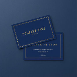 Goud effect grens, blauwe professionele visitekaartje