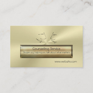 Goud effect luxe Talking Head, Counselor Visitekaartje
