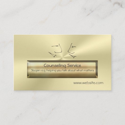 Goud effect luxe Talking Head, Counselor Visitekaartje (Voorkant)