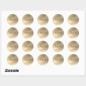 Goud effect Sticker monogram, (Vel)