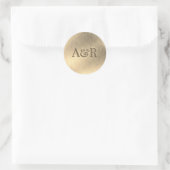 Goud effect Sticker monogram, (Tas)