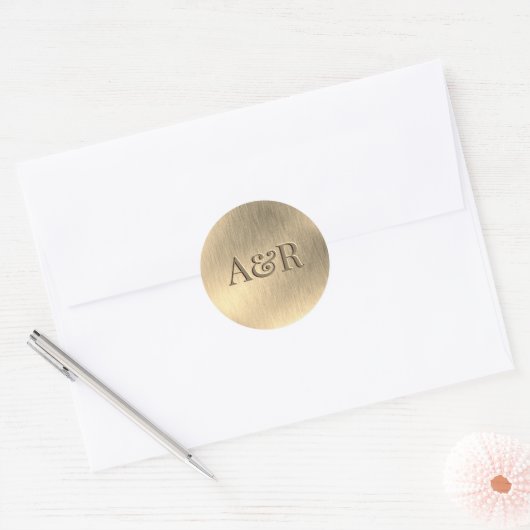 Goud effect Sticker monogram, (Envelop)