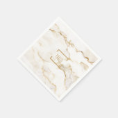 Goud-effectrelpapier met persoonlijke naam servet (Hoek)