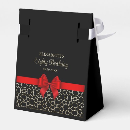 Goud Egypte geometrische rode boog verjaardag dank Bedankdoosjes (Achterkant)