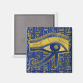 Goud Egyptisch Oog van Horus - Wadjet Lapis Lazuli Magneet (Voorkant / Achterkant)