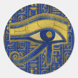 Goud Egyptisch Oog van Horus - Wadjet Lapis Lazuli Ronde Sticker