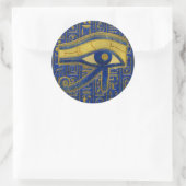 Goud Egyptisch Oog van Horus - Wadjet Lapis Lazuli Ronde Sticker (Tas)